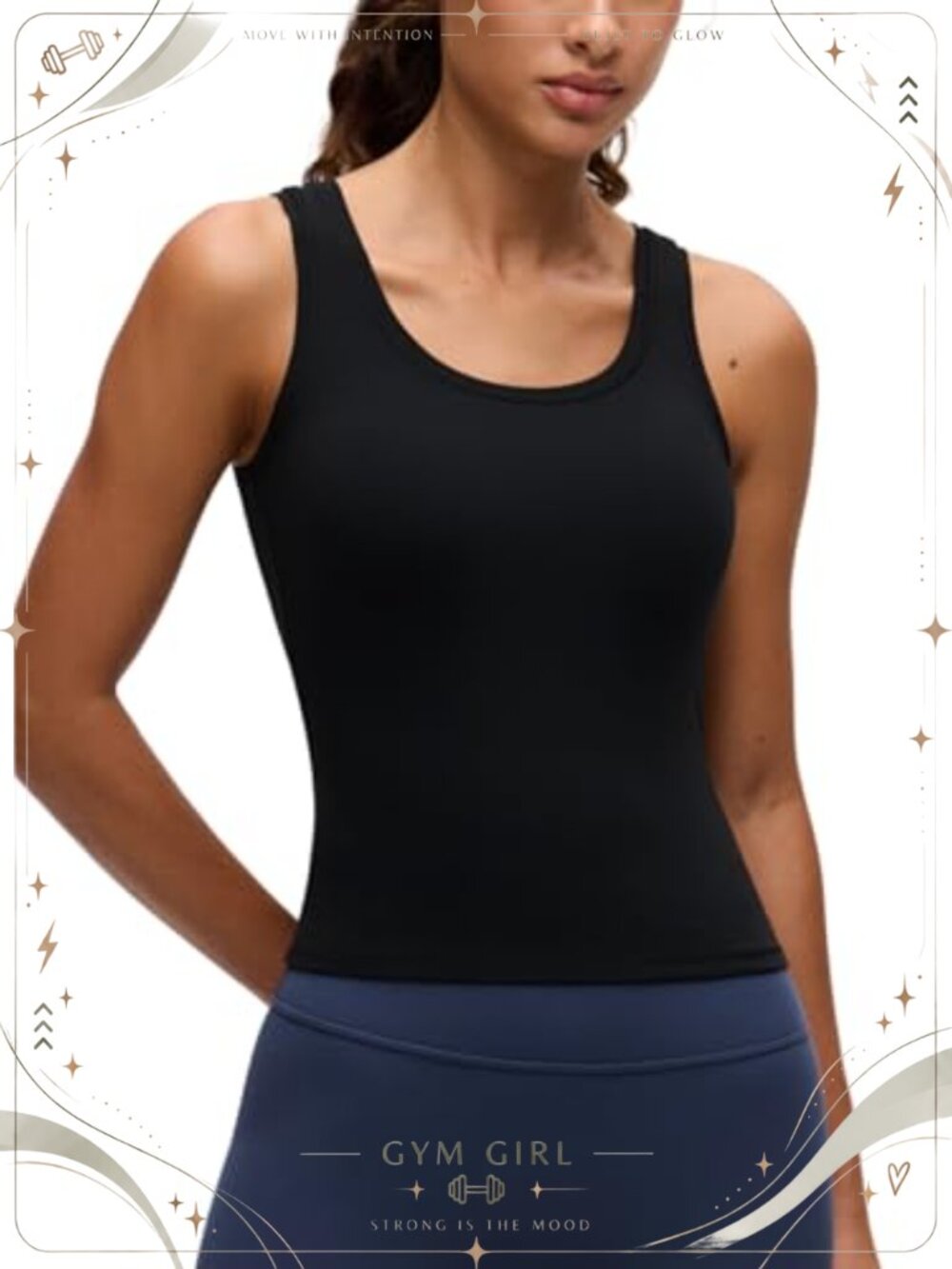 Fitted Scoop Neck Sleeveless Tank Top Soft Stretch Casual Everyday